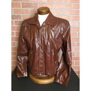 Vintage 70s Wilsons Mens Leather Jacket Size 42 Redish Brown